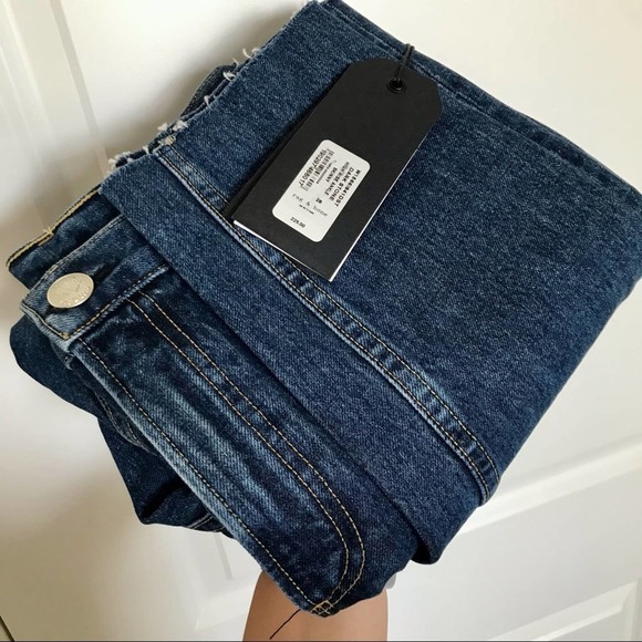 Rag & Bone High Rise Raw Hem Cropped Dark Stone Wash Skinny Jeans Size 28 - Picture 9 of 11